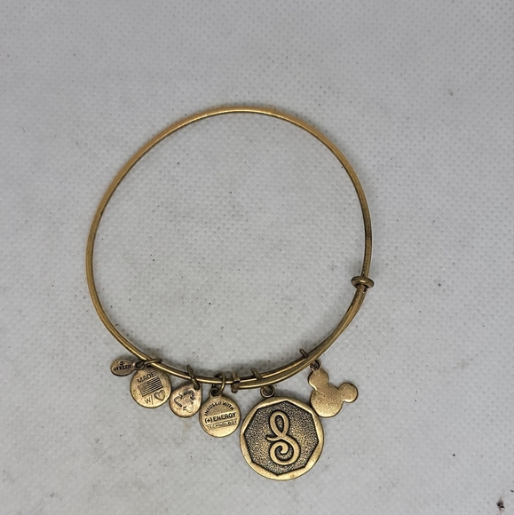 WOMEN'S ALEX AND ANI INITIAL S BANGLE BRACELET GOLD - Picture 3 of 7